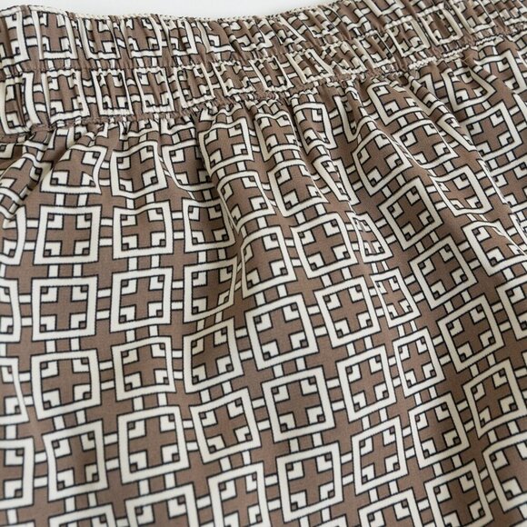 ✨ Abercrombie Fitch Satin Wide Leg Trousers Pull On Pant Brown Beige - Picture 12 of 15